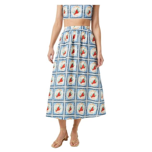 Rhode Aaron Midi Skirt in Lal Mirchi XS NWT - Picture 2 of 10